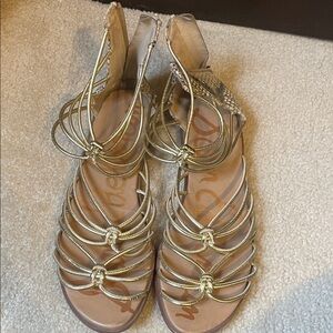 Sam Edelman Metallic Gold Strappy Sandals